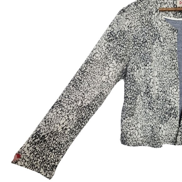 Anthropologie Dolan Eva Marbled Cropped Jacket Womens Size M Black & White - Picture 6 of 6